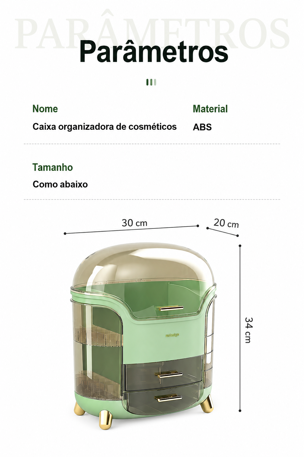 Organizador de Maquiagem em Acrílico — Cosméticos, Joias e Acessórios para Mesa e Banheiro