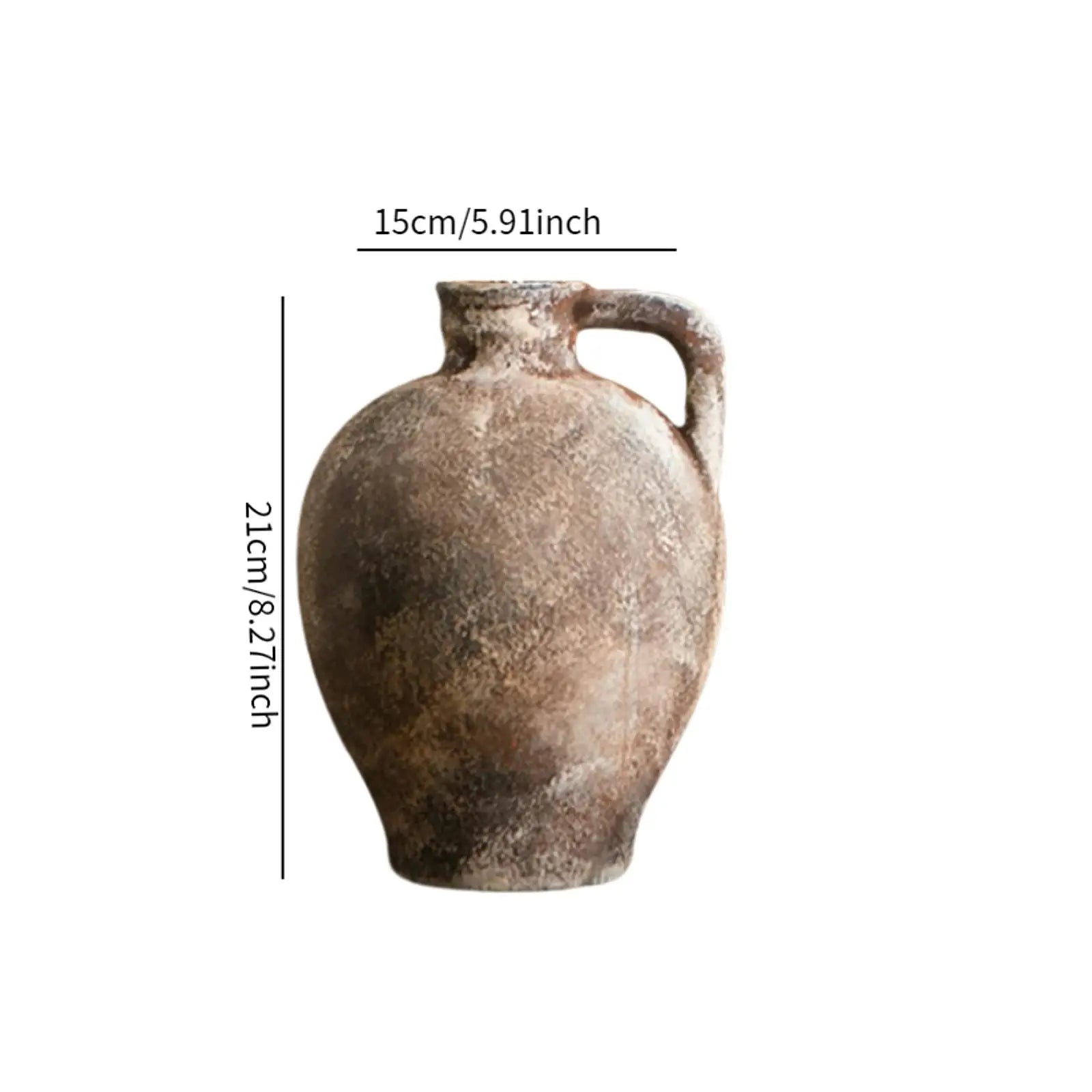 Vaso Cerâmica Wabi Sabi Artesanal Rústico — Para Flores na Entrada, Sala e Estante