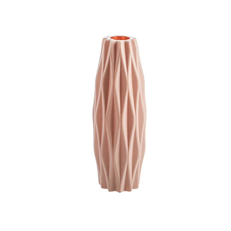 Vaso Plástico Estilo Cerâmica Nórdico — Cesto Decorativo para Mesa, Sala e Quarto