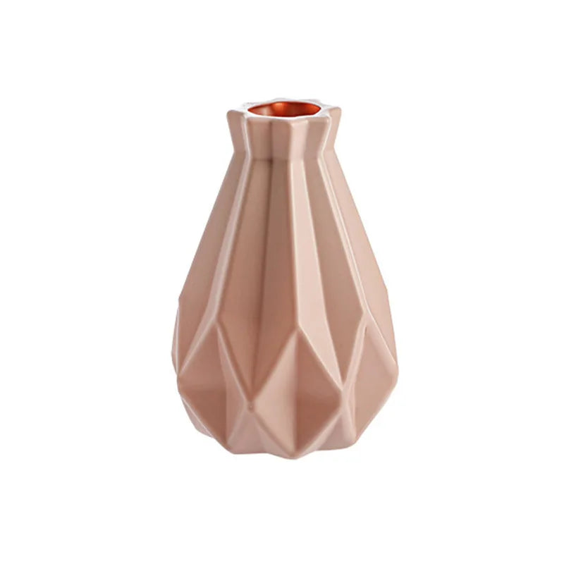 Vaso Plástico Estilo Cerâmica Nórdico — Cesto Decorativo para Mesa, Sala e Quarto