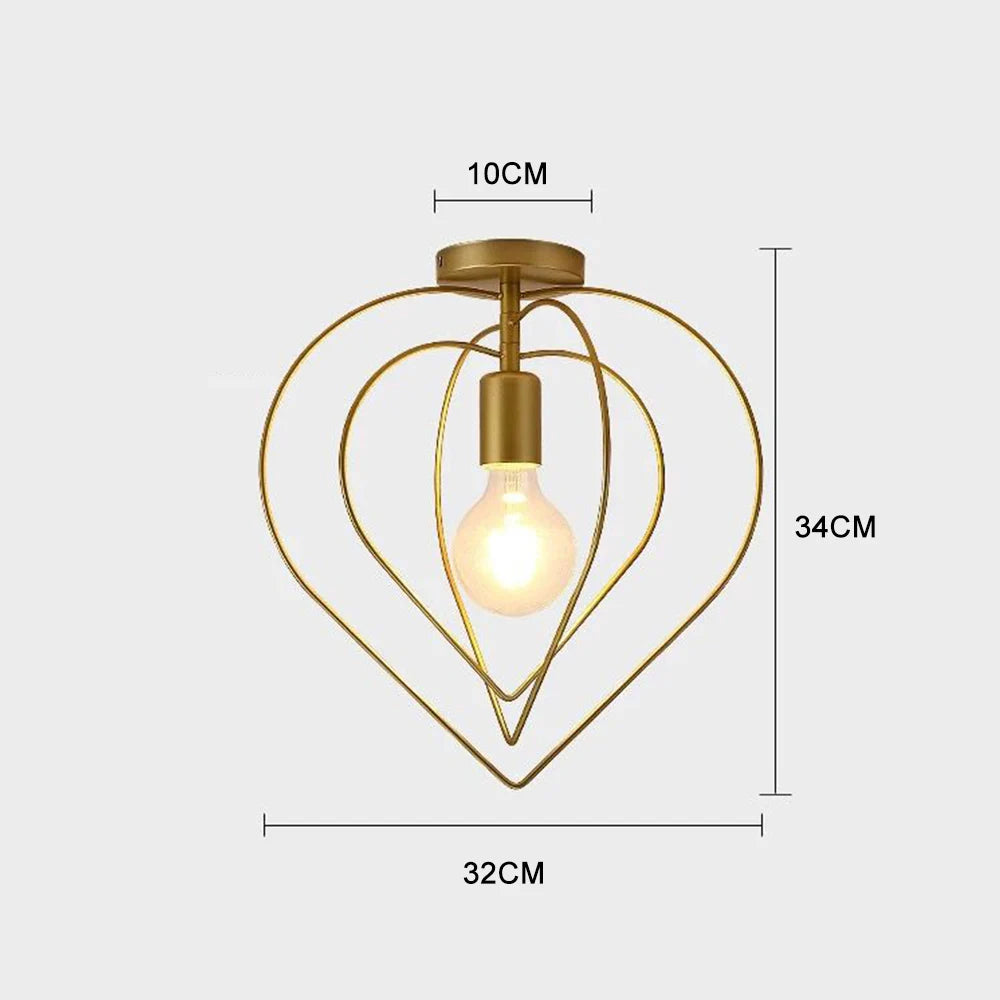 Luminária de Teto Industrial Vintage E27 — Pendente LED Dourado para Bar e Restaurante