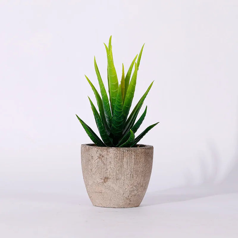 Mini Suculentas Artificiais Bonsai Decorativas — Plantas Pequenas para Mesa e Prateleira