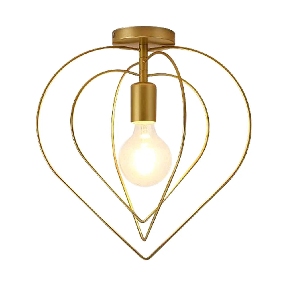 Luminária de Teto Industrial Vintage E27 — Pendente LED Dourado para Bar e Restaurante