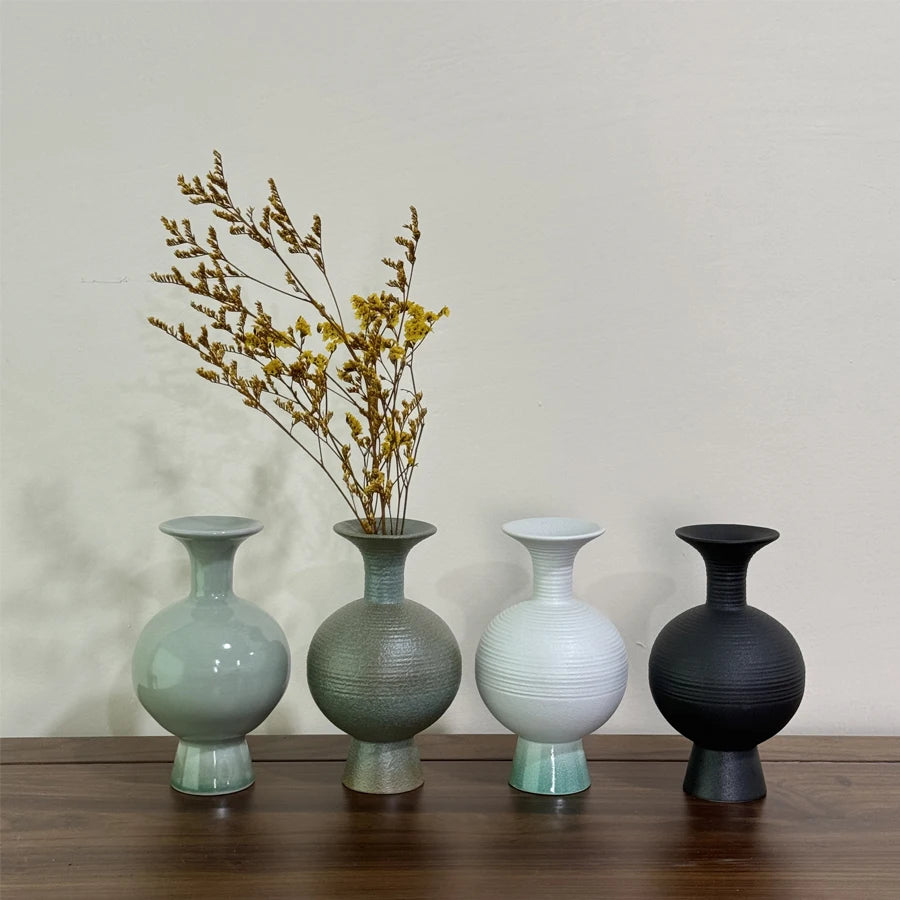 Vaso Cerâmica Simples Hidropônico — Decoração de Mesa para Sala e Jantar