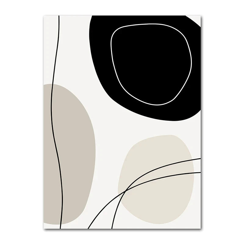 Kit Quadros Geometrico Folhas Arco-Iris Boho — Arte Abstrata Nórdica para Sala