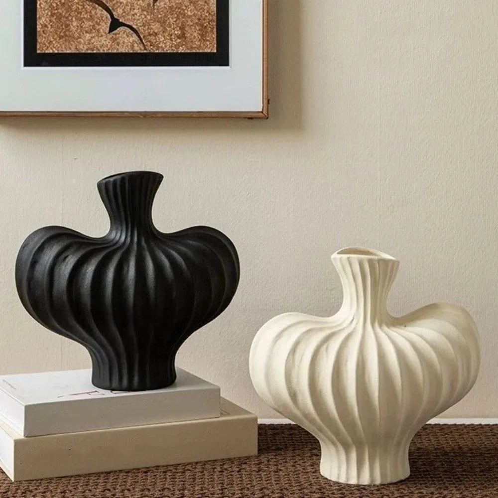 Vaso Plástico Nórdico Irregular Estilo Cerâmica — Inquebrável Hidropônico para Sala