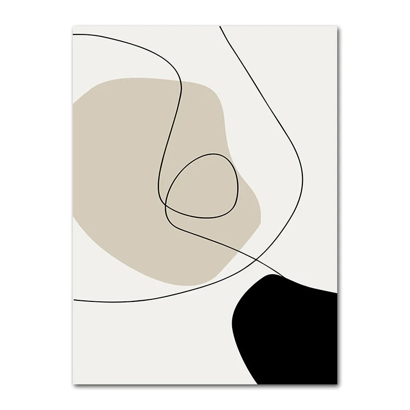 Kit Quadros Geometrico Folhas Arco-Iris Boho — Arte Abstrata Nórdica para Sala