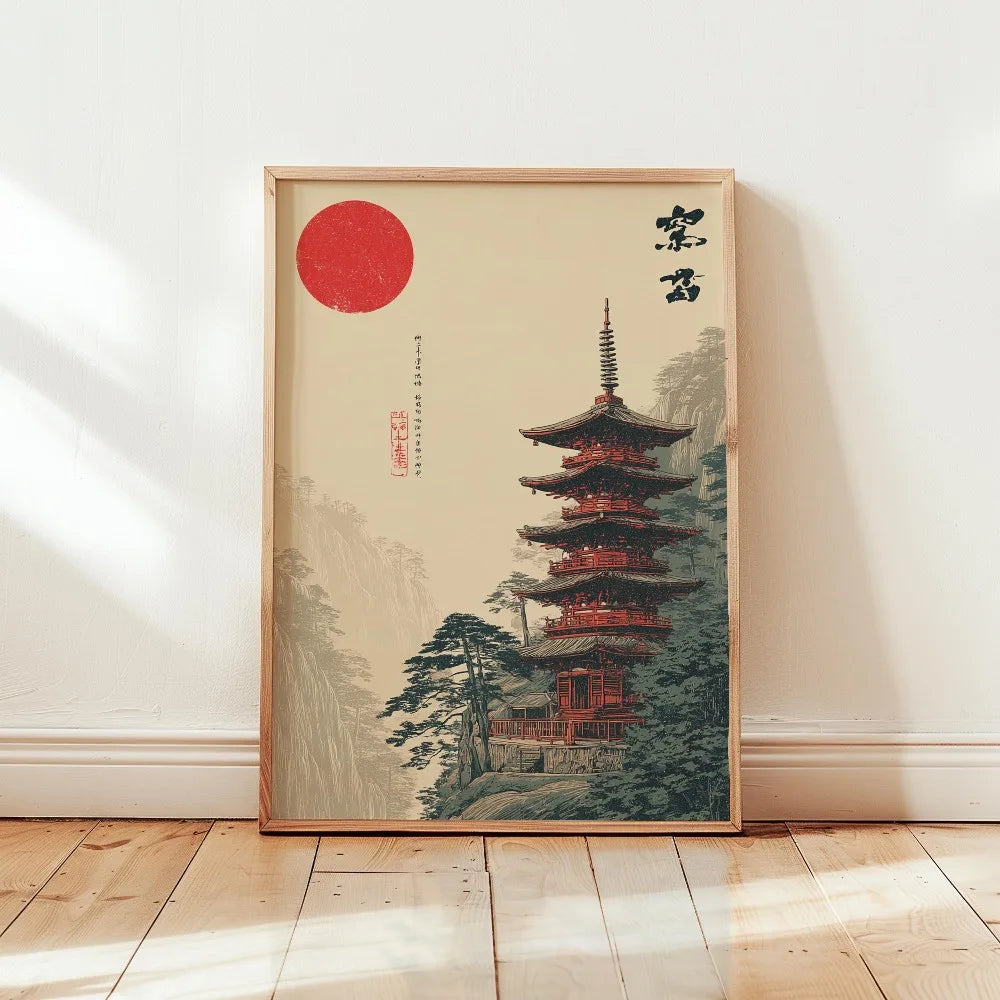 Quadro Decorativo Árvore Japonesa sem Moldura — Arte para Sala e Quarto