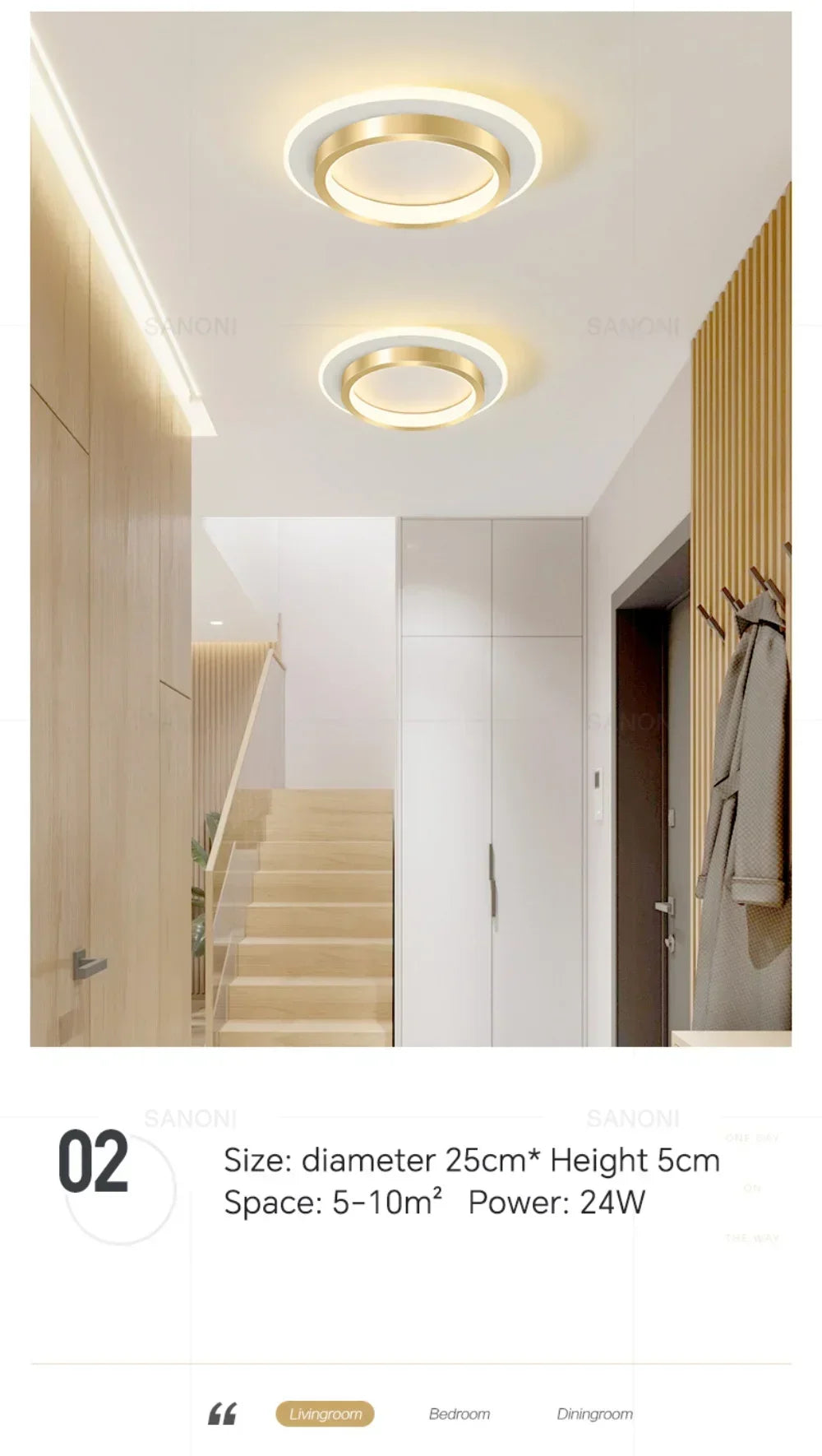 Luminária de Teto LED Redonda Flush Mount — Para Corredor, Escada, Banheiro e Quarto