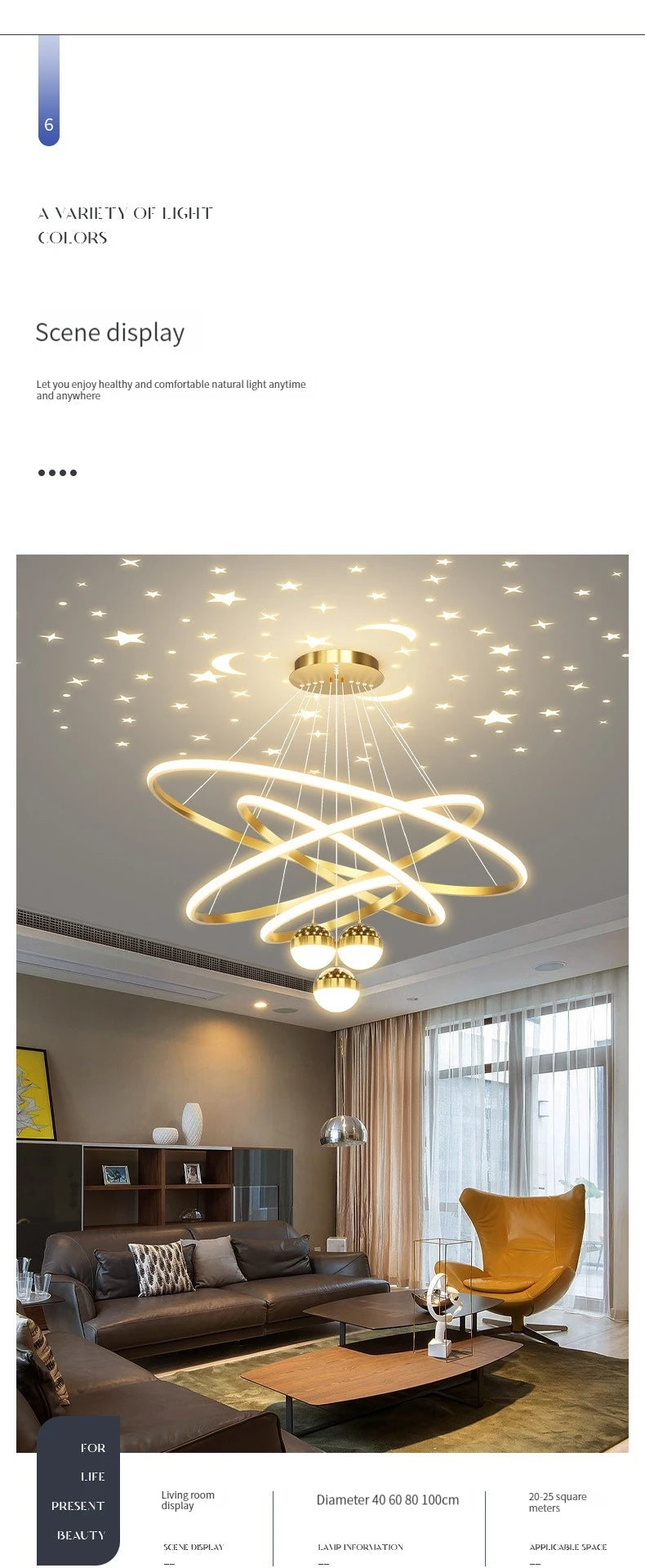 Pendente LED Circular Nórdico — Lustre Preto e Dourado para Sala, Cozinha e Quarto