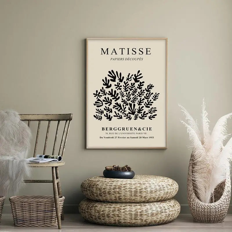 Quadro Decorativo Flores Abstratas — Arte Inspirada em Matisse e Kusama para Sala