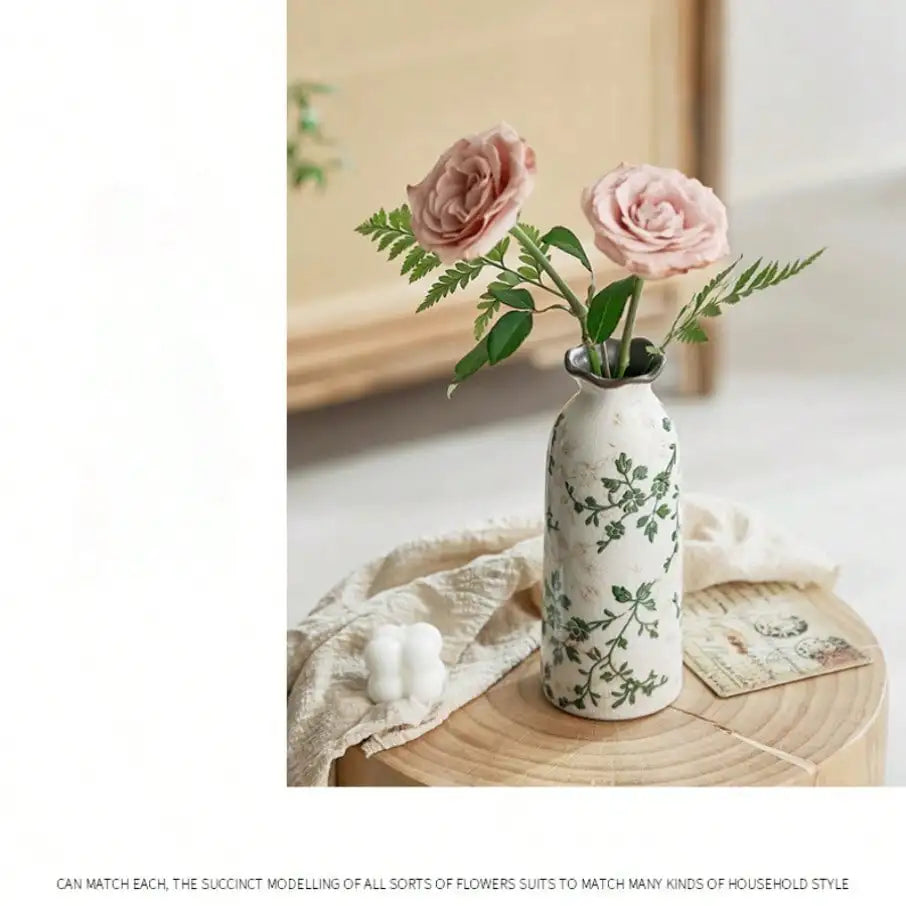 Vaso de Cerâmica Craquelado — Vaso Decorativo para Flores e Presentes