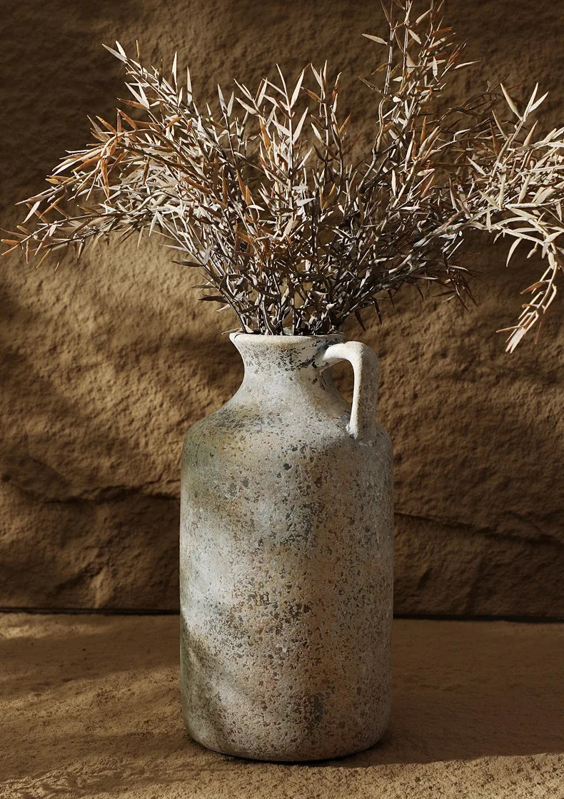 Vaso Cerâmica Retrô CAPIRON para Flores Secas Wabi Sabi — Nórdico para Estante e Sala