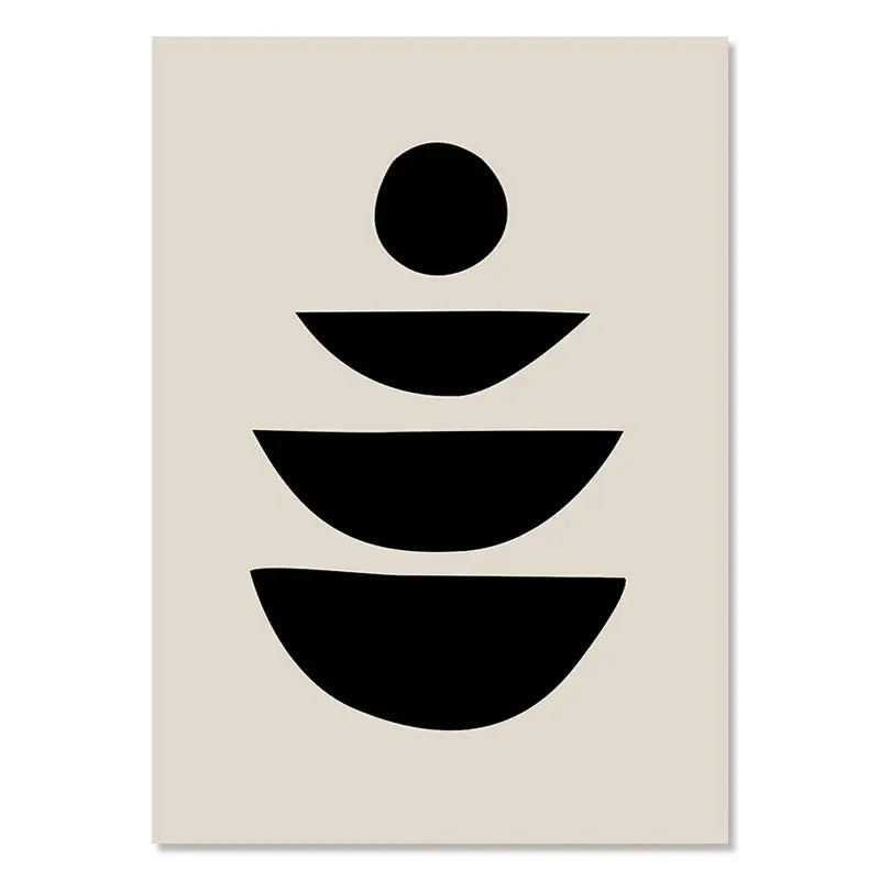 Kit Quadros Geometrico Folhas Arco-Iris Boho — Arte Abstrata Nórdica para Sala