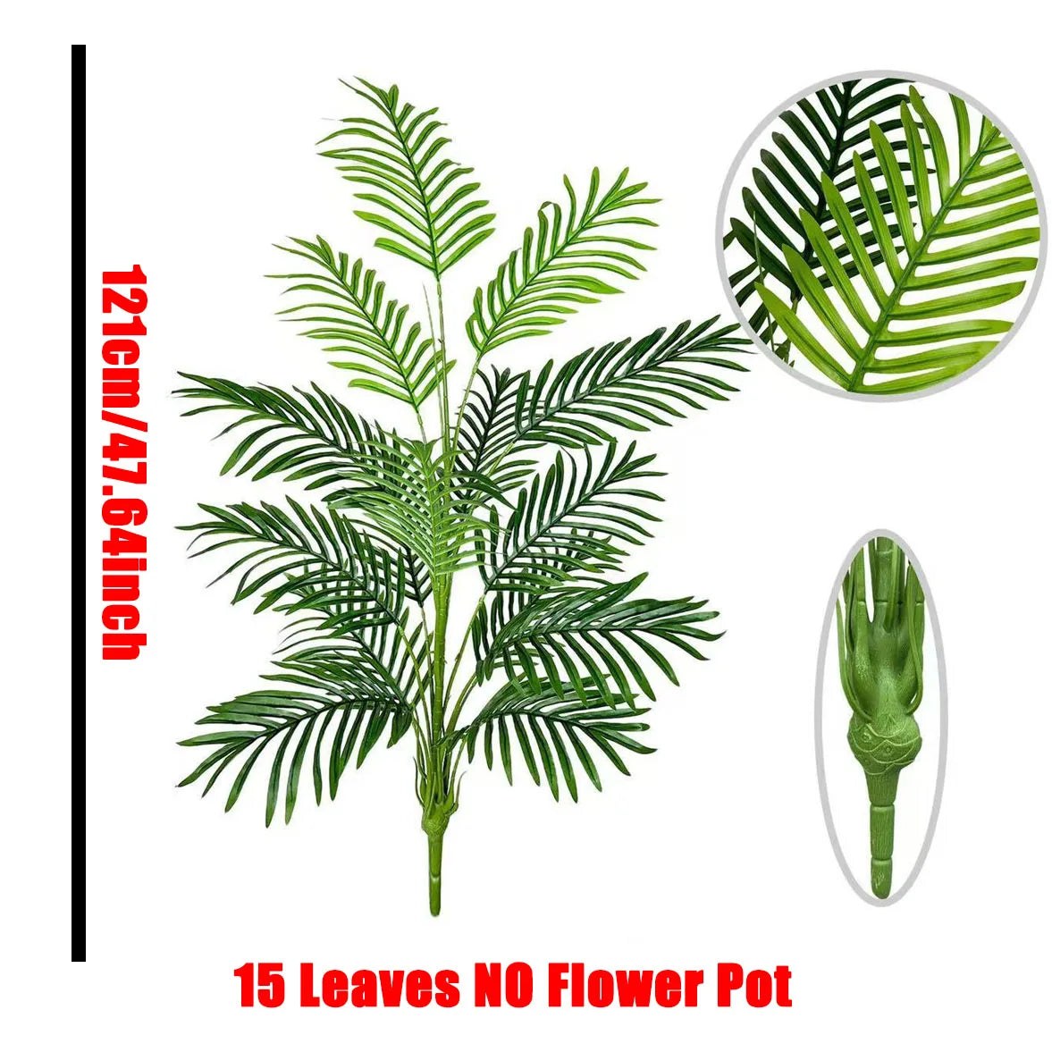 Planta Artificial Palmeira Tropical — Folhas Grandes e Realistas para Decoração de Interiores