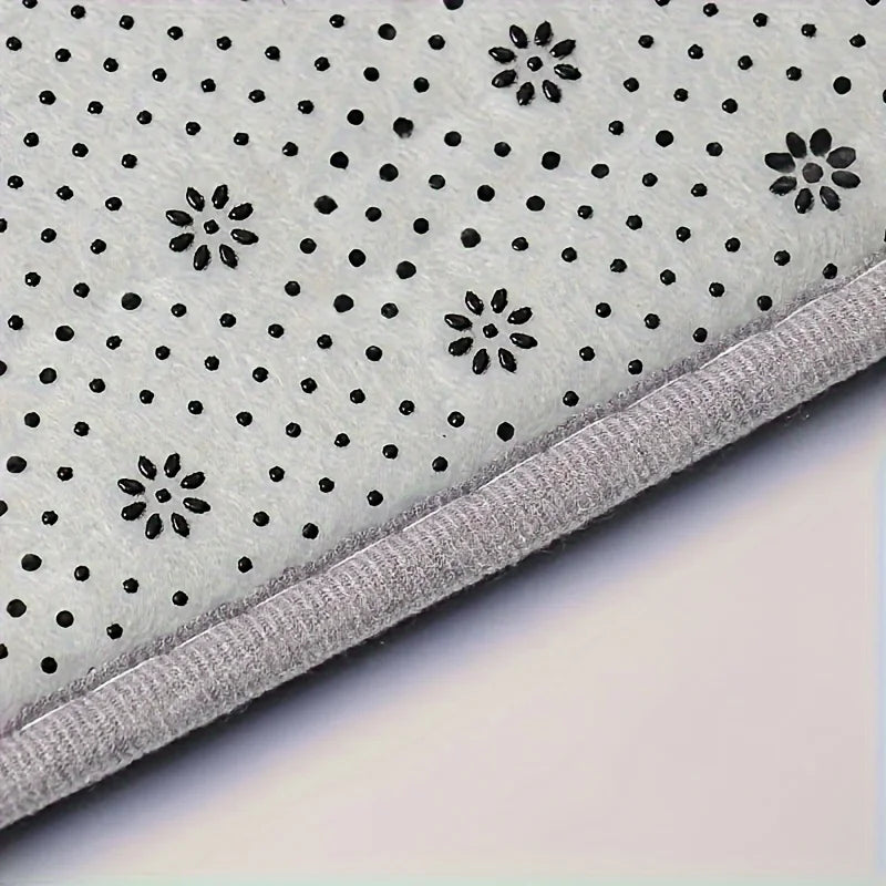 Tapete de Banheiro Veludo Coral Antiderrapante — Ultra Absorvente e Secagem Rápida