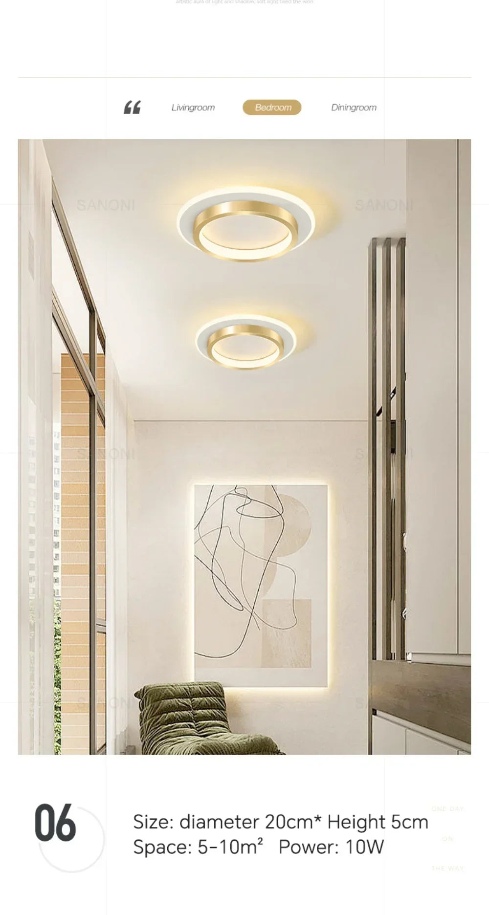 Luminária de Teto LED Redonda Flush Mount — Para Corredor, Escada, Banheiro e Quarto