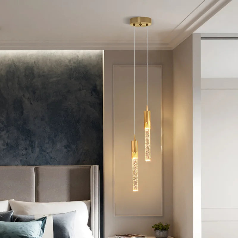 Lustre de Cristal de Luxo — Pendente Moderno para Sala, Cozinha e Quarto