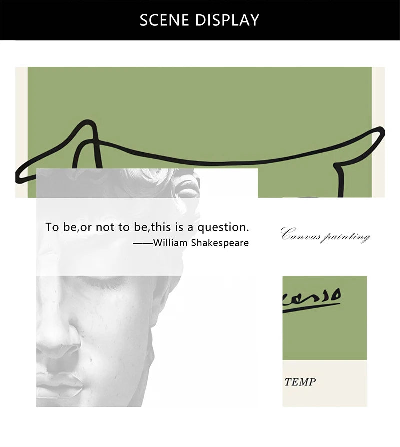 Quadro Decorativo Floral Abstrato Verde — Arte Minimalista Inspirada em Matisse e Picasso