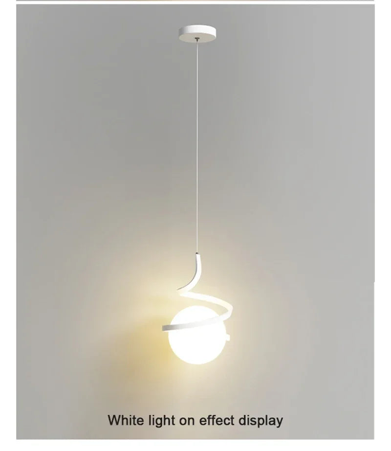 Pendente LED Nórdico Linear — Luminária de Cabeceira para Quarto e Sala de Jantar