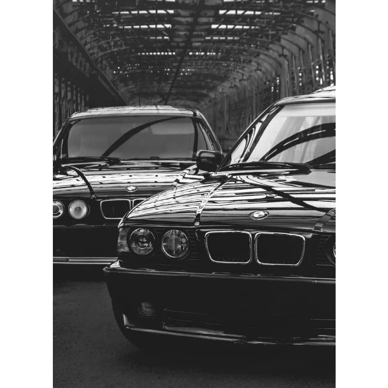 Quadro Decorativo Carro de Luxo Preto e Branco — Arte Moderna para Sala e Quarto