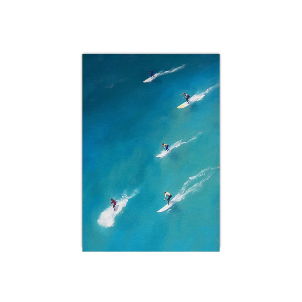 Quadro Decorativo Surrealismo Mar Verde Claro — Arte Abstrata Minimalista para Sala e Quarto