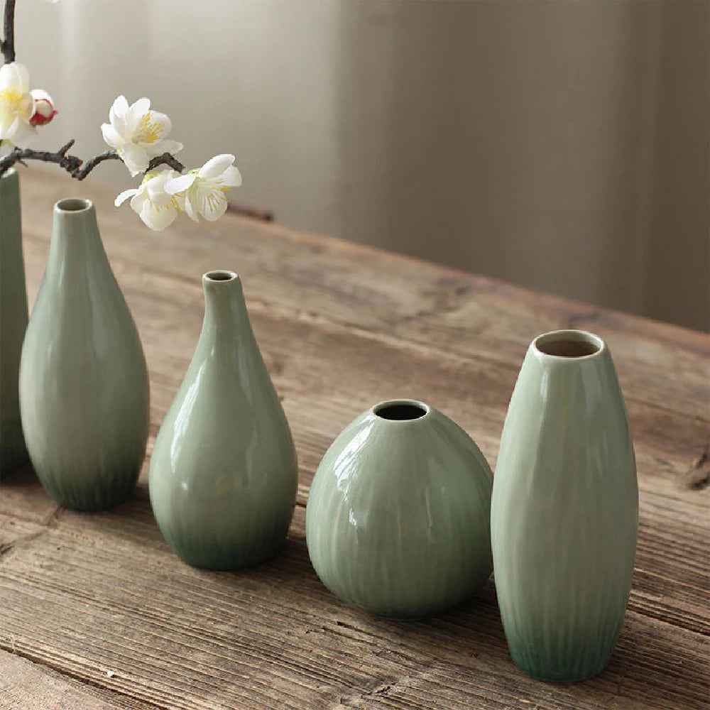 Vaso Cerâmica Simples Hidropônico — Decoração de Mesa para Sala e Jantar