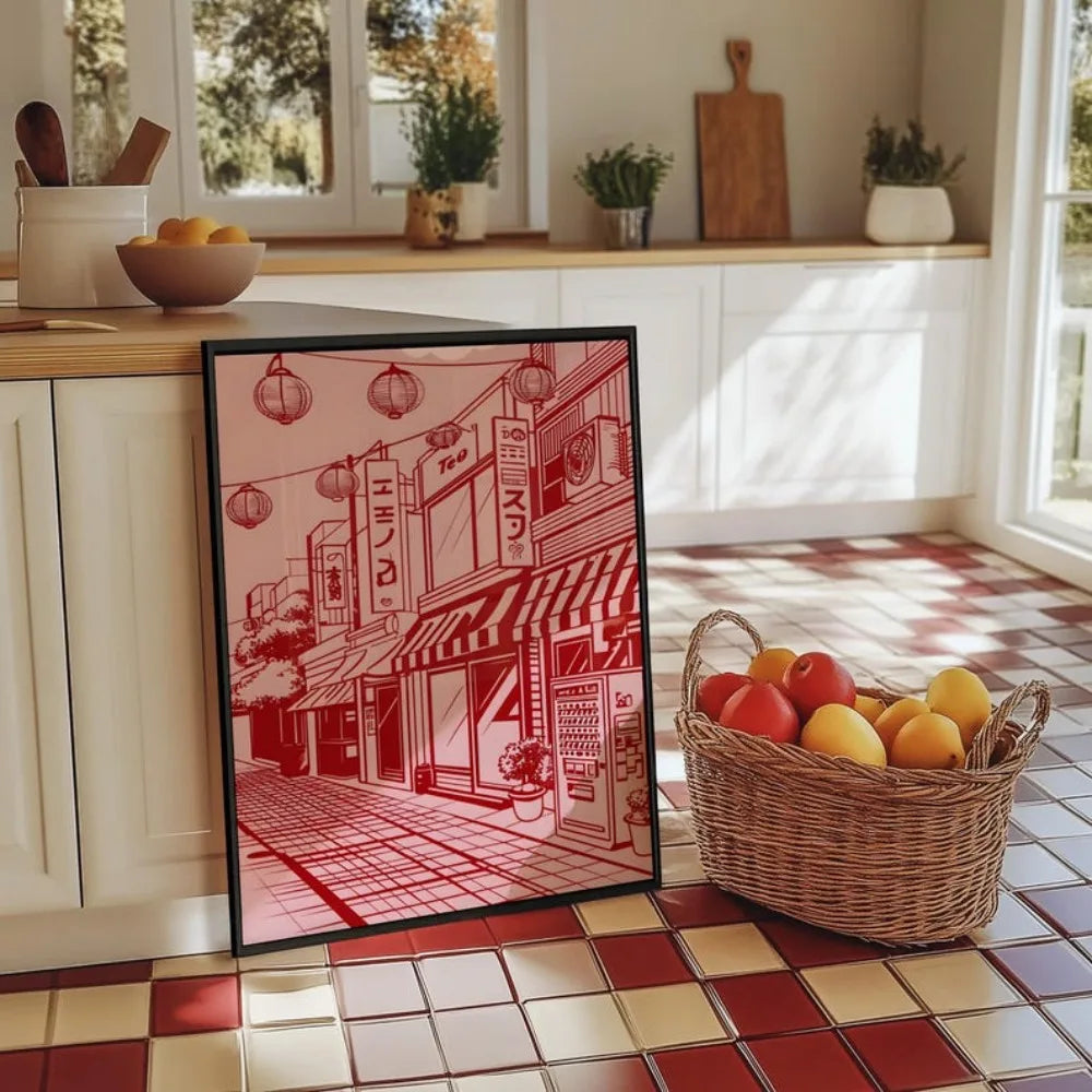 Quadro Decorativo Árvore Japonesa sem Moldura — Arte para Sala e Quarto
