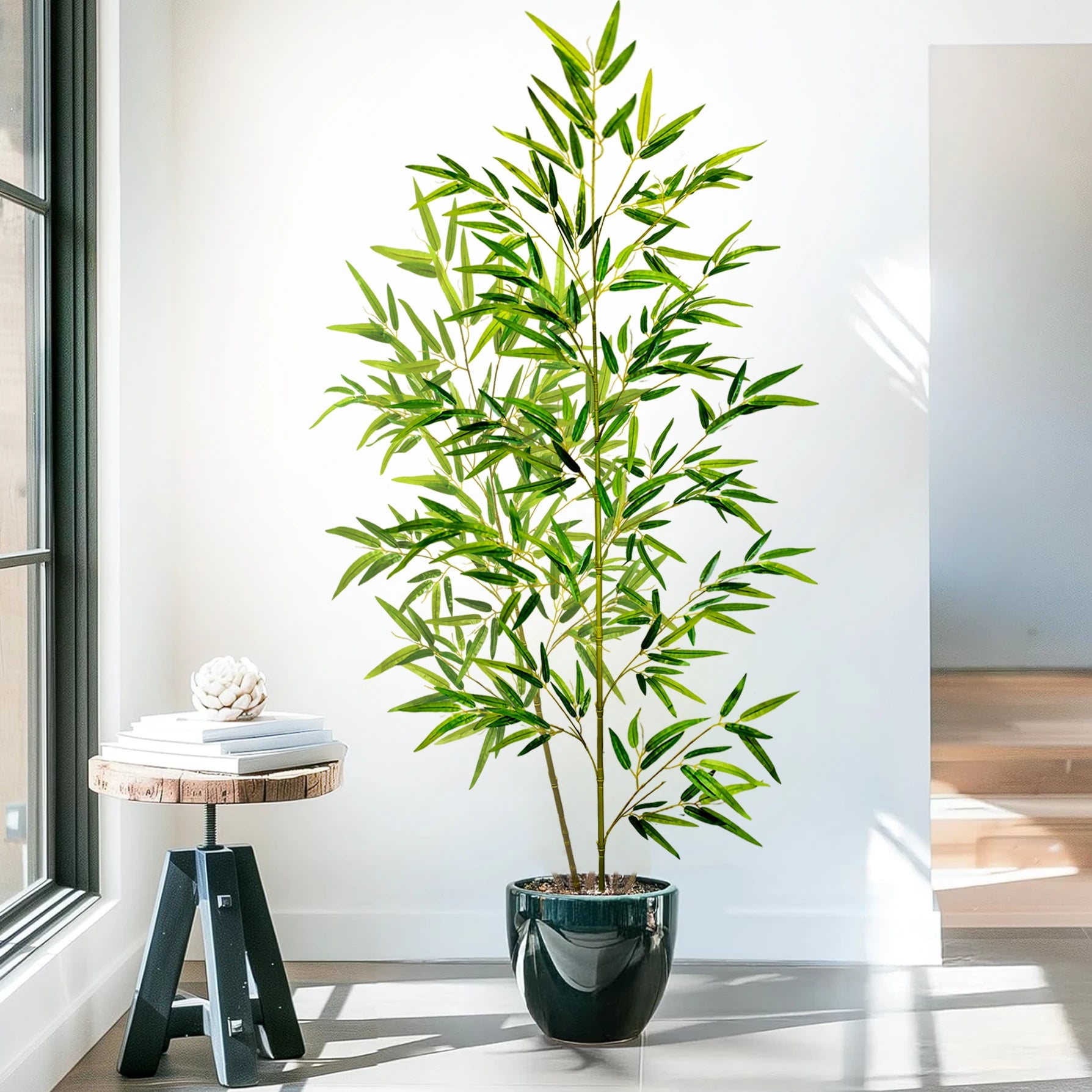 Bambu e Monstera Artificial 100 a 180cm — Exuberância Tropical Permanente para Jardim e Casa