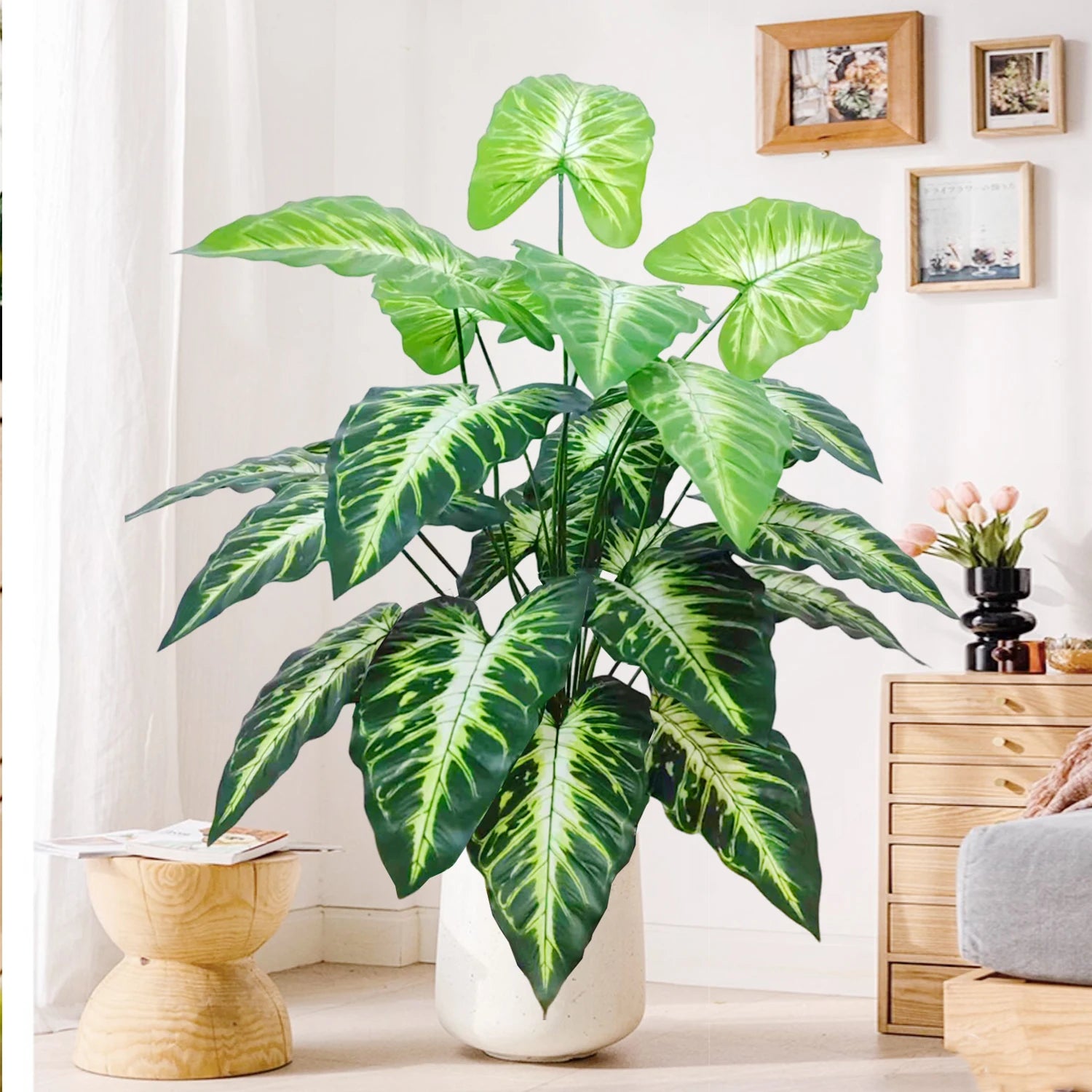 Planta Artificial Costela de Adão e Folha de Tartaruga — 47 a 132cm Decoração Tropical