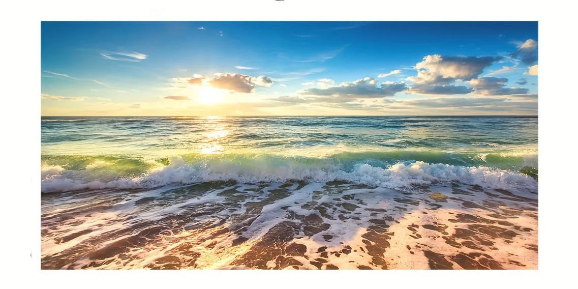 Quadro Decorativo Pôr do Sol na Praia — Arte de Paisagem Nórdica para Sala