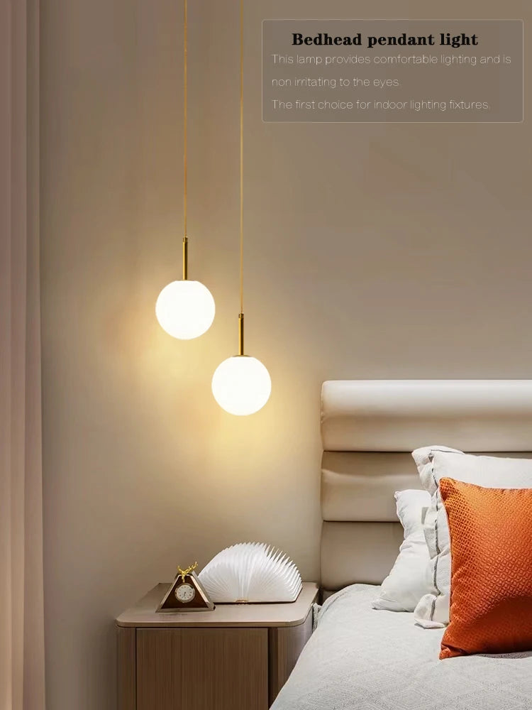 Pendente LED Globo de Vidro — Luminária Nórdica para Quarto e Sala