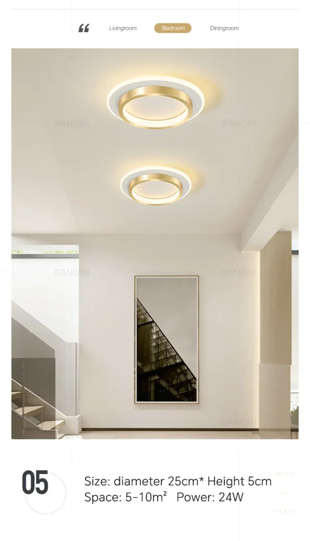 Luminária de Teto LED Redonda Flush Mount — Para Corredor, Escada, Banheiro e Quarto