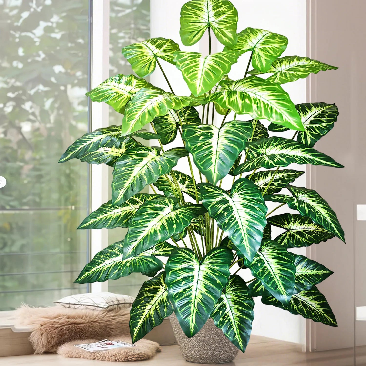 Planta Artificial Costela de Adão e Folha de Tartaruga — 47 a 132cm Decoração Tropical