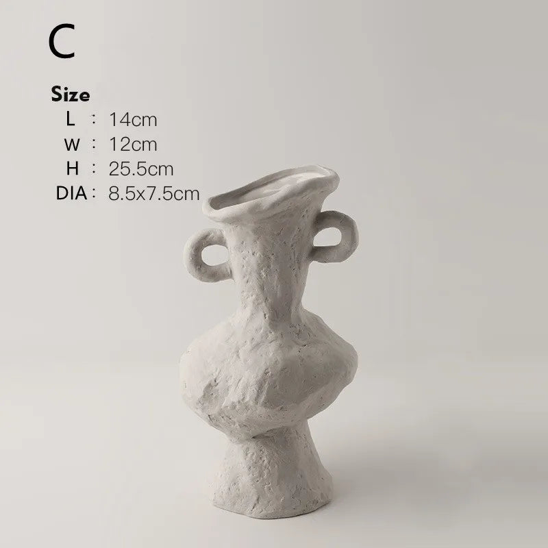 Vaso Cerâmica Branco Nórdico Hidropônico — Minimalista para Mesa, Banheiro e Sala