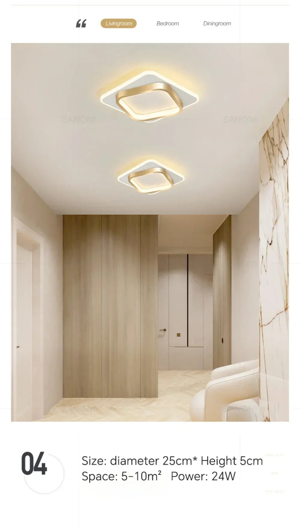 Luminária de Teto LED Redonda Flush Mount — Para Corredor, Escada, Banheiro e Quarto