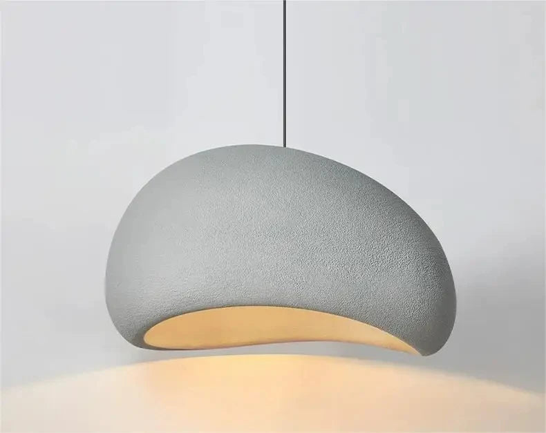 Lustre LED Estilo Wabi Sabi E27 — Pendente para Sala de Jantar, Quarto e Bar
