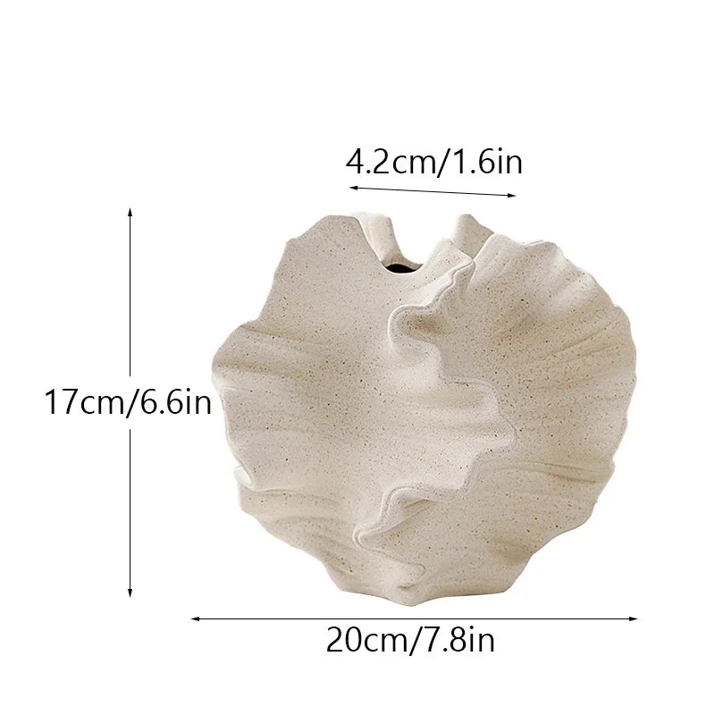 Vaso Cerâmica Coral CAPIRON Bege Fosco Nórdico — Para Capim dos Pampas e Flores
