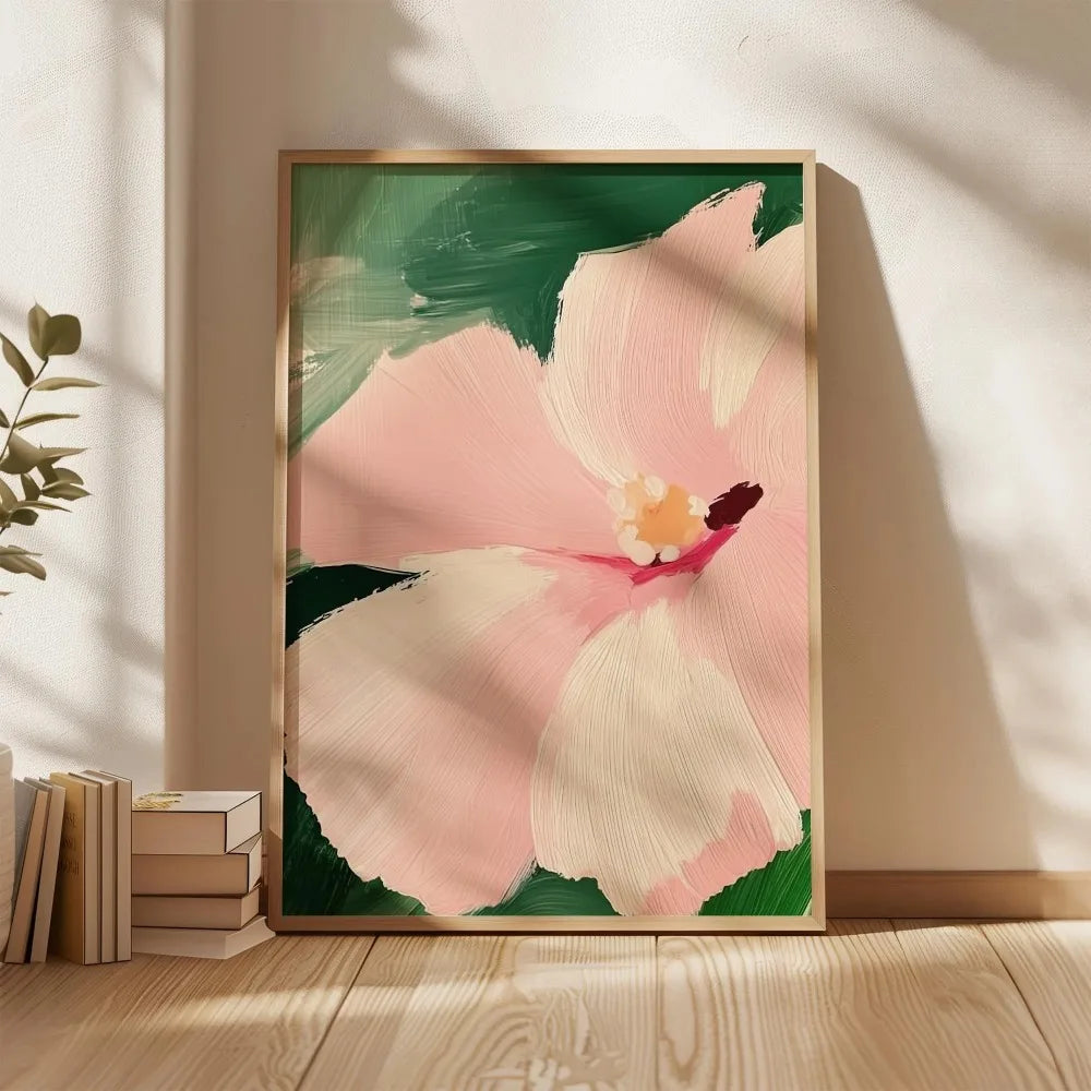 Quadro Decorativo Floral Bege Retrô sem Moldura — Arte Botânica para Sala