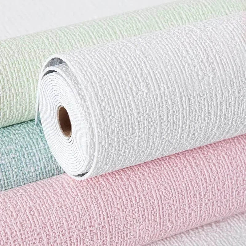 Papel de Parede Linho Liso Impermeável Autocolante — Textura Natural para Quarto e Sala