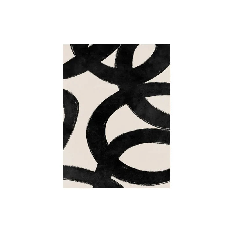 Quadro Decorativo Abstrato Linhas Bege e Preto — Arte Minimalista para Sala