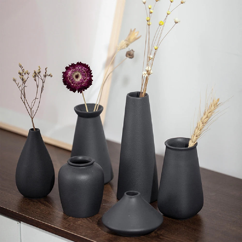 Vaso de Cerâmica Fosco para Flores — Vaso Moderno Decorativo para Mesa e Casamento
