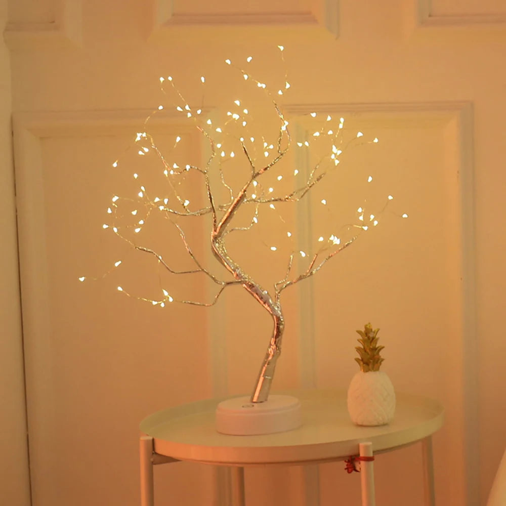 Luminária de Mesa Árvore LED — Decoração com 108 Luzes para Quarto e Festas