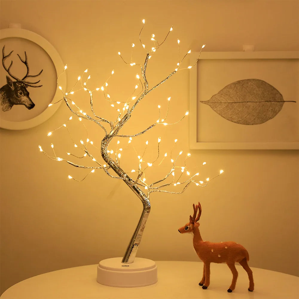 Luminária de Mesa Árvore LED — Decoração com 108 Luzes para Quarto e Festas