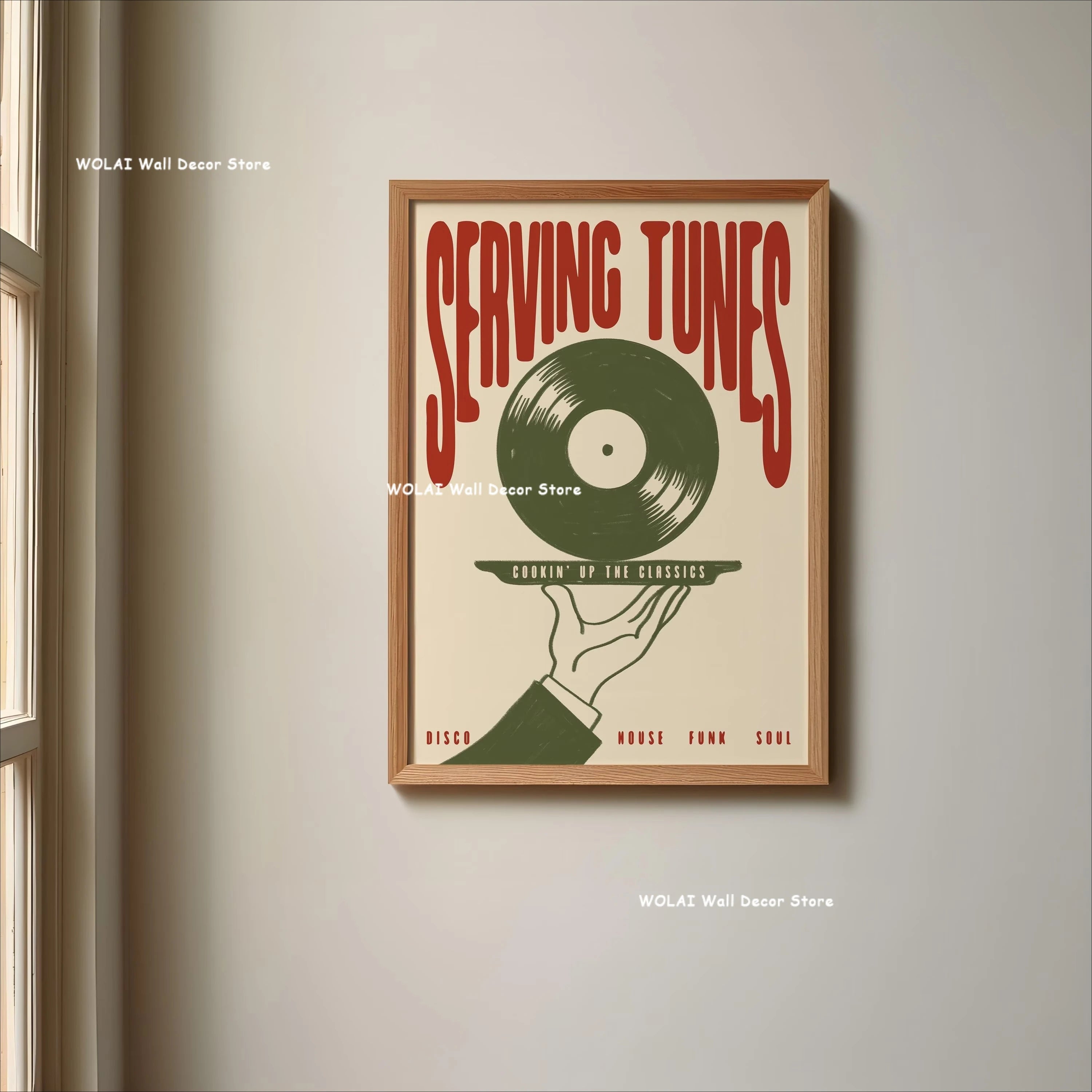 Quadro Decorativo Disco de Vinil Retrô — Arte Musical Japonesa para Sala e Quarto