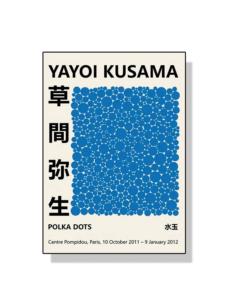 Quadro Decorativo Aboboras e Flores Yayoi Kusama — Arte Abstrata para Sala