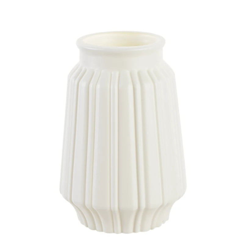Vaso Plástico Estilo Cerâmica Nórdico — Cesto Decorativo para Mesa, Sala e Quarto