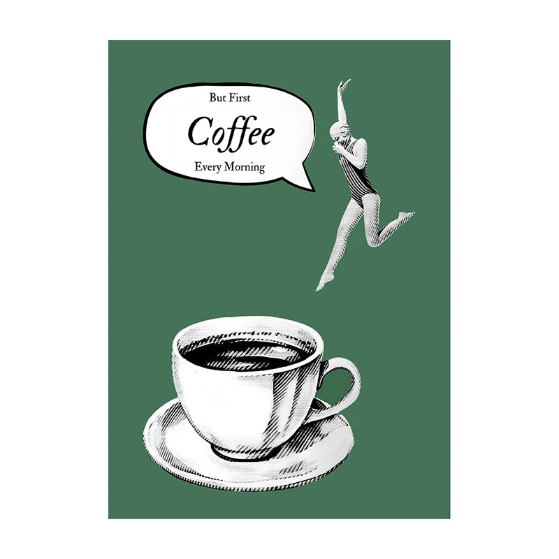 Quadro Decorativo Café Mergulhador — Arte de Cozinha para Amantes de Café