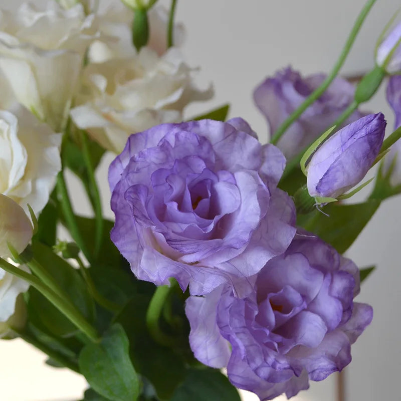 Flores Artificiais Lisianthus — Buquê com 5 Hastes para Decoração, Mesa, Casamento e Festa