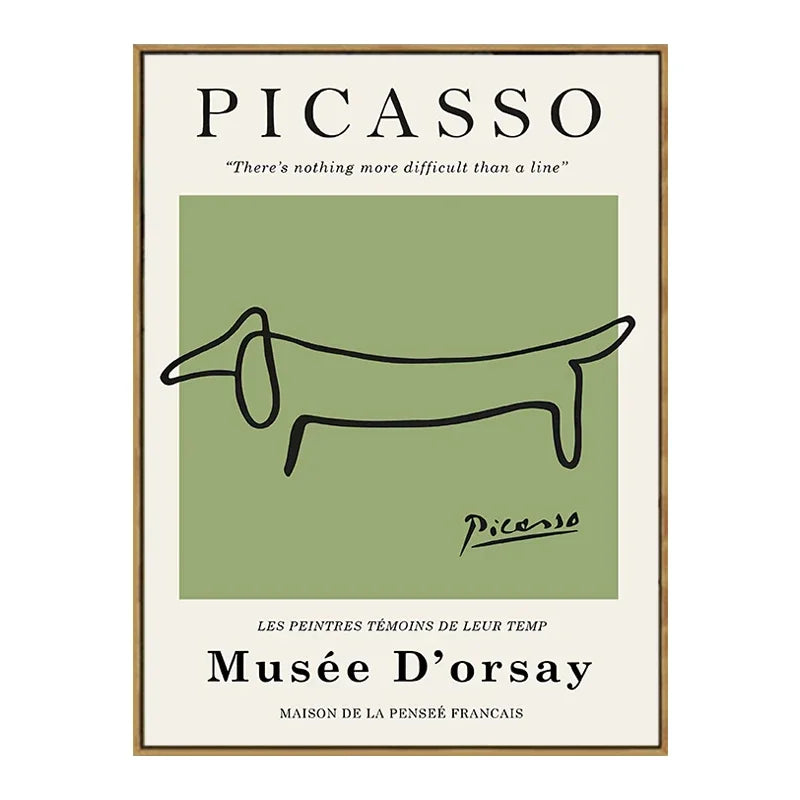 Quadro Decorativo Floral Abstrato Verde — Arte Minimalista Inspirada em Matisse e Picasso